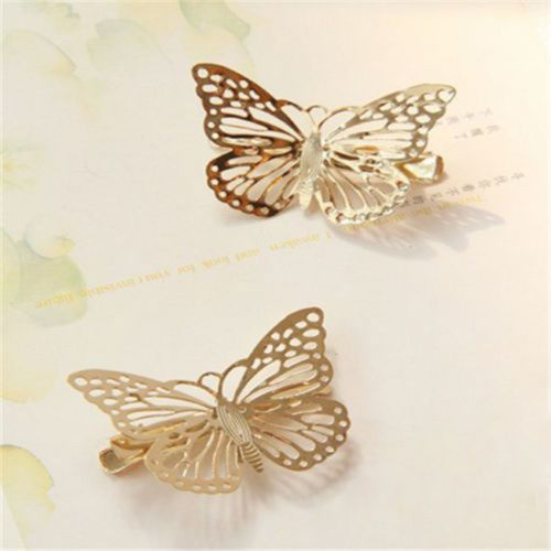 Golden Butterfly Hair Clips