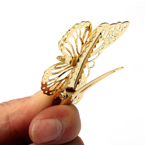 Golden Butterfly Hair Clips
