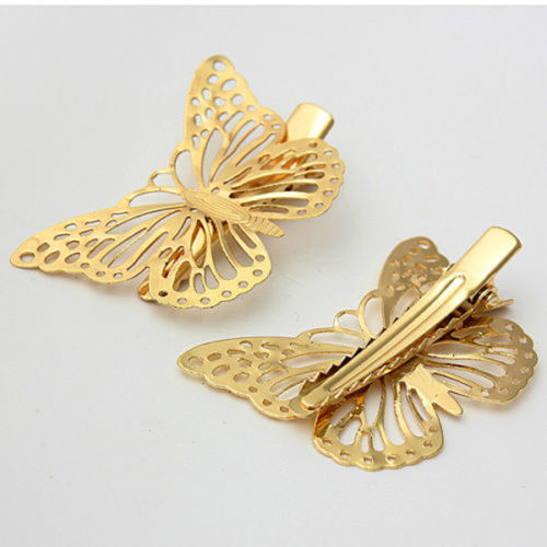 Golden Butterfly Hair Clips