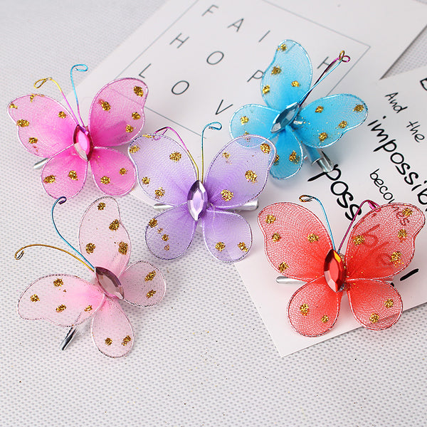 Sweet Glitter Butterfly Hairpins