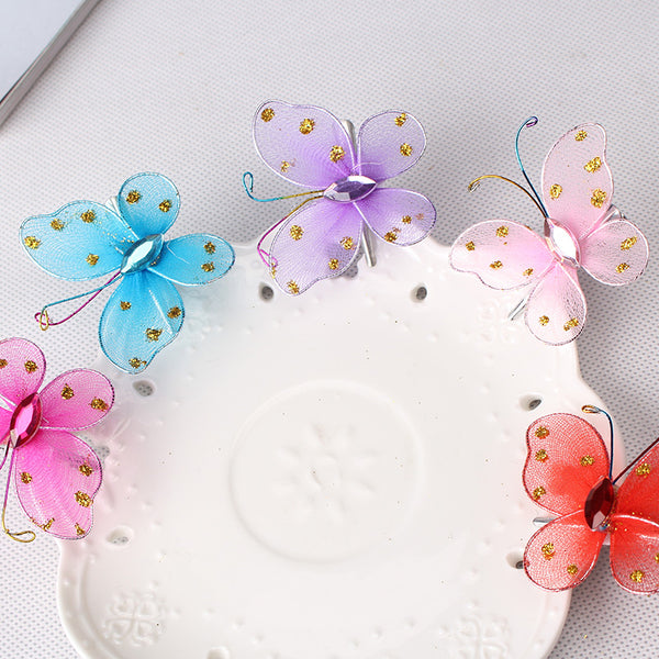 Sweet Glitter Butterfly Hairpins